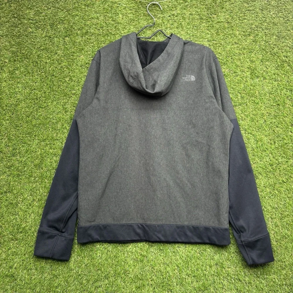 The North Face Kilowatt Jacket Mens Large Black Gray Full Zip Hooded Hiking